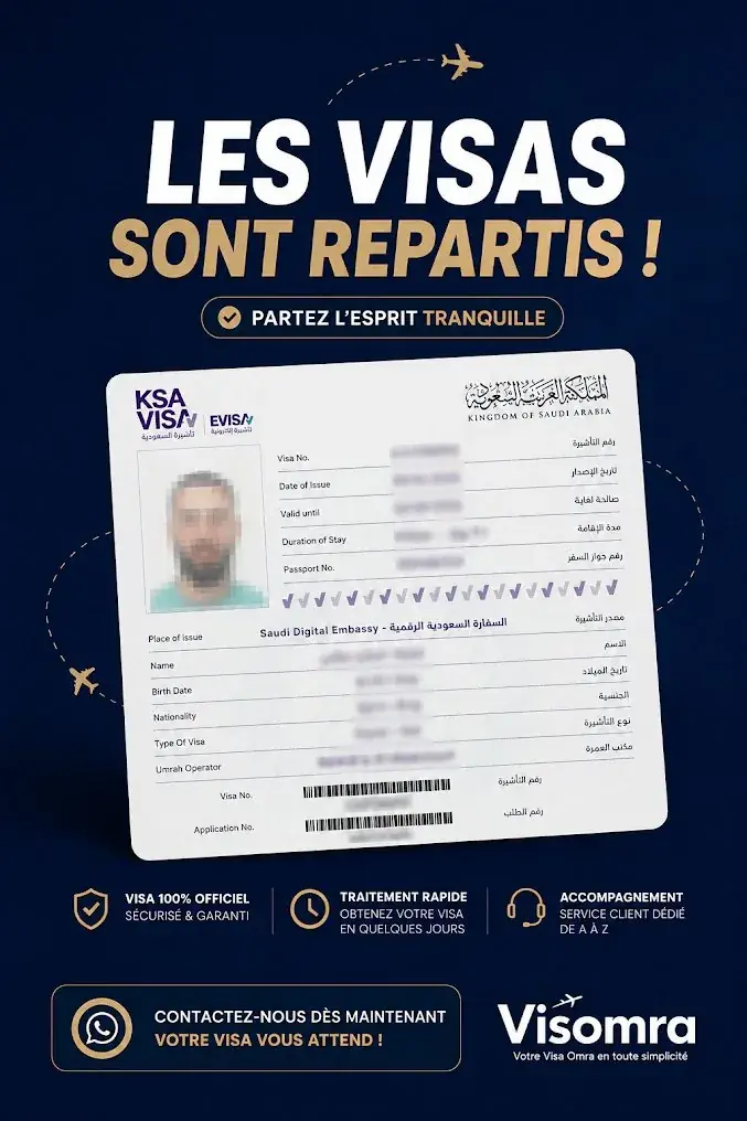 Visuel de campagne Visomra pour les demandes de visa Omra