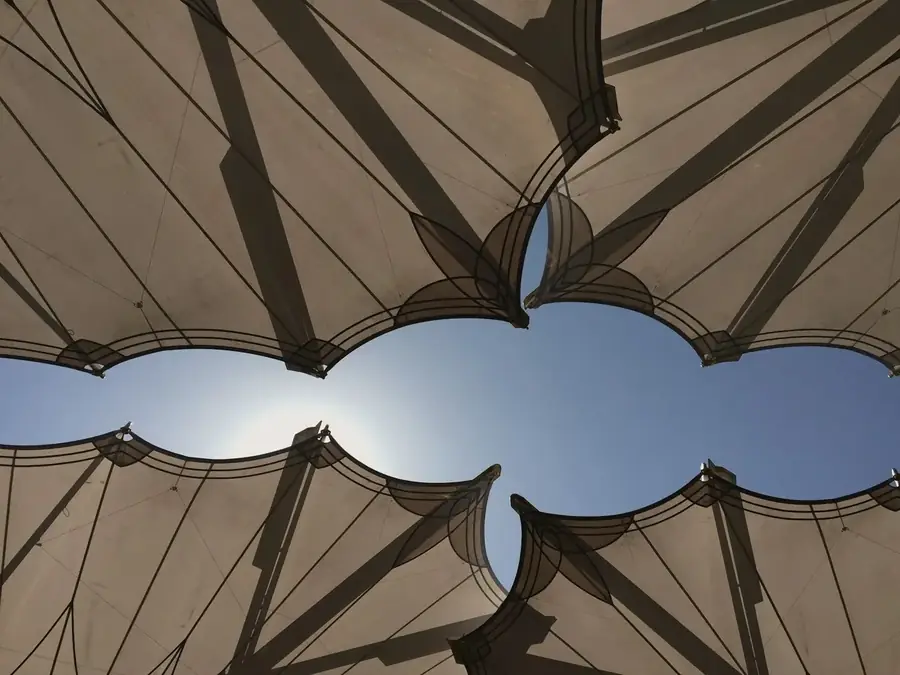 Les parasols de la mosquée du Prophète à Médine